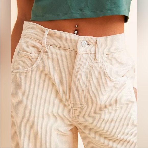 NWOT We The Free Good Luck mid rise barrel corduroy pants - Picture 2 of 14